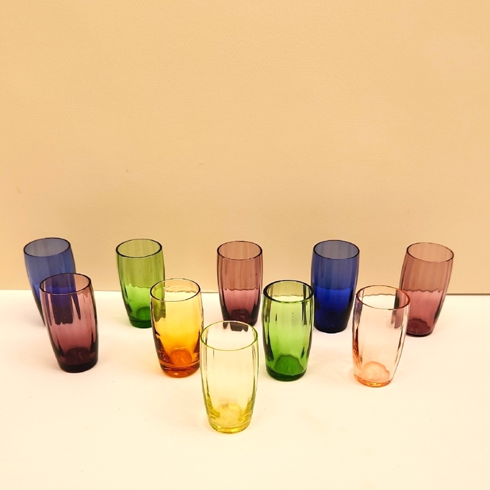 Vintage Colored Shot Glasses